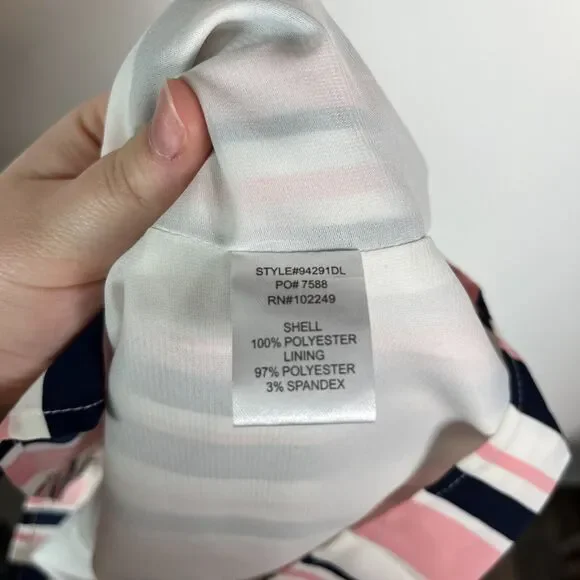 Skies Are Blue NWOT Pink Medium Striped off-the-shoulder Mini Dress Size M - Picture 4 of 4